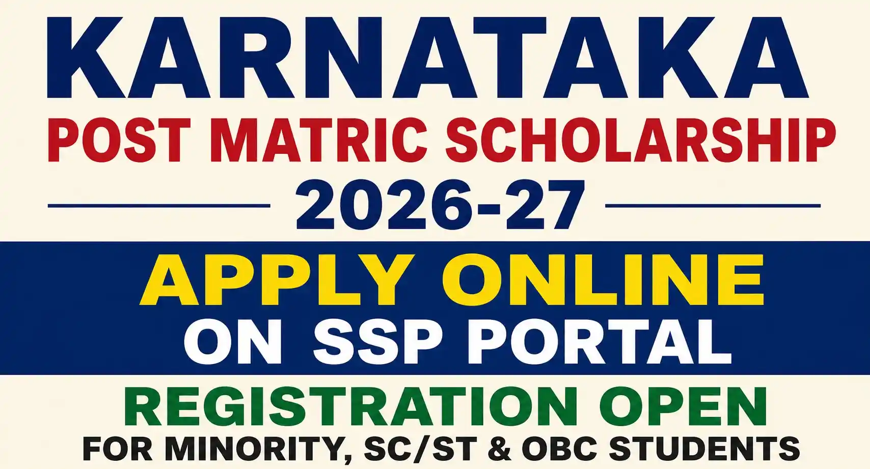 Karnataka Post Matric Scholarship 2026-27