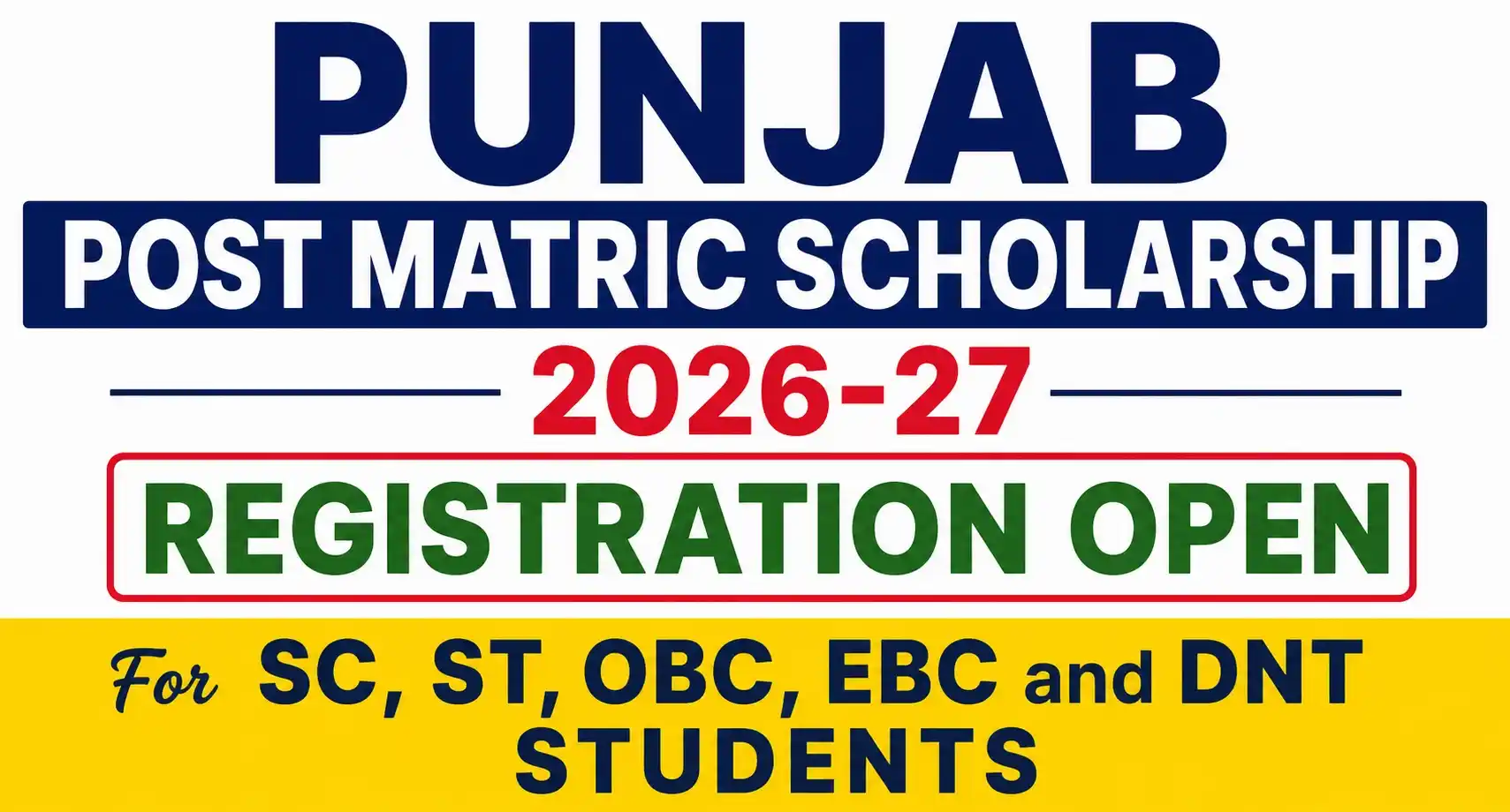 Punjab Post Matric Scholarship 2026-27