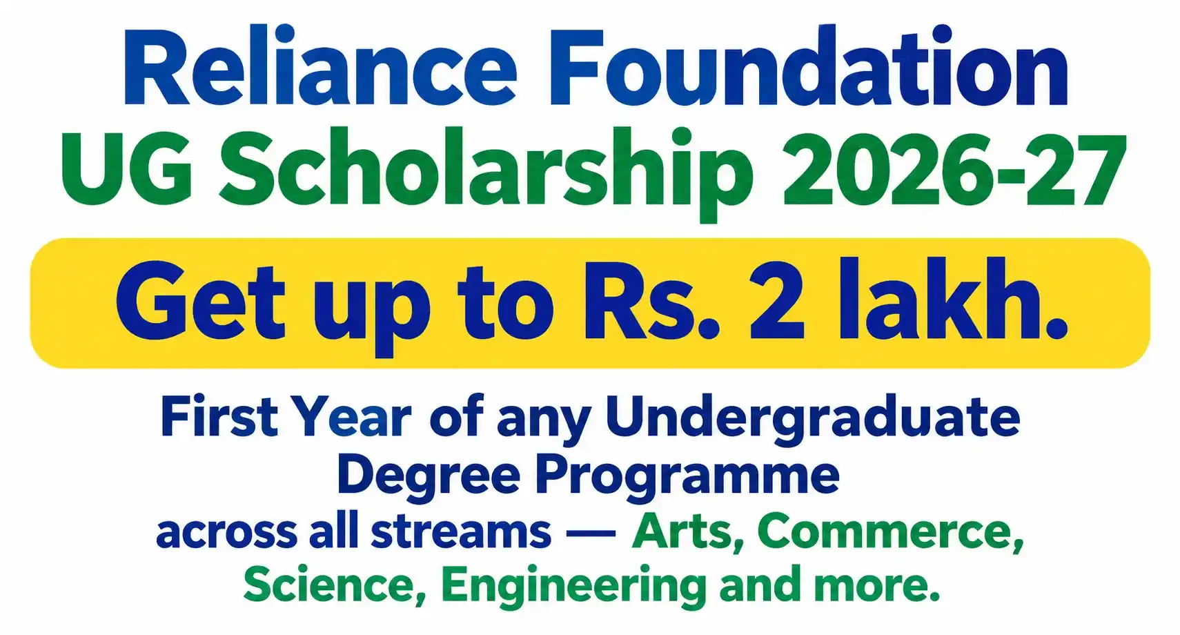 Reliance Foundation UG Scholarship 2026-26